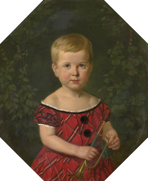 Lot 6043, Auction  115, Eybe, Carl Gottfried, Bildnis eines Knaben im Kleidchen mit Trompete