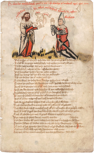 Los 1007 - Melchisedek - Fragment einer illuminierten spätmittelalterlichen Handschrift auf Pergament.  - 0 - thumb
