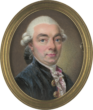 Los 6444 - Lambert de Bourner, Olivier - zugeschrieben - Portrait Miniatur eines Mannes in schwarzer Jacke und roter Weste - 0 - thumb
