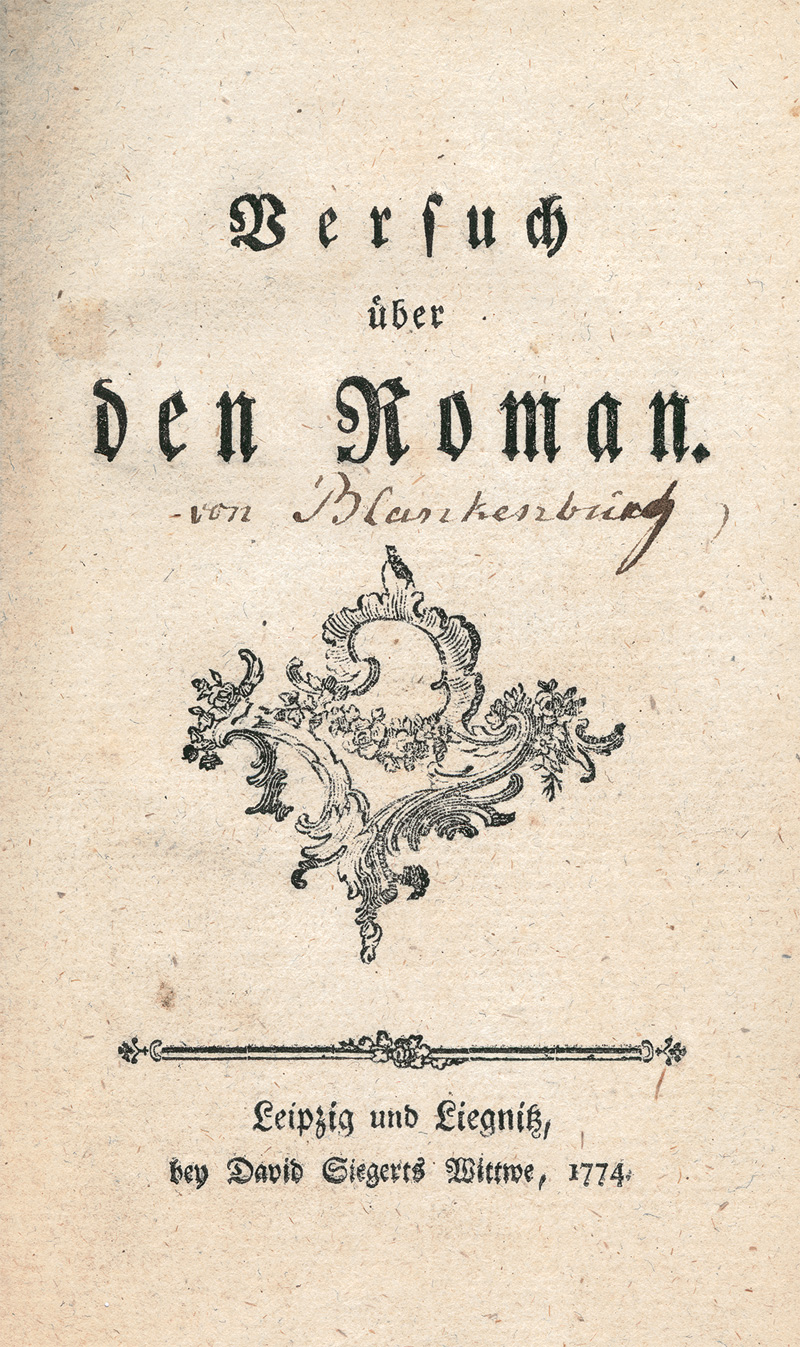 Blankenburg Christian Friedrich Von Versuch Ber Den Roman