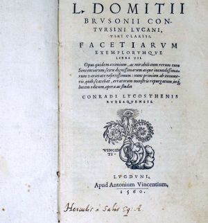 Lot 2502, Auction  123, Brusoni, Lucio Domizio, Facetiarum exemplorumque libri VII.