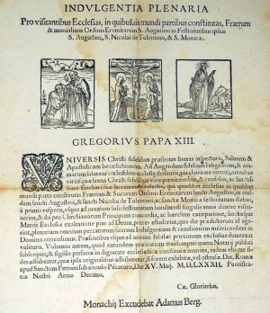 Lot 2544, Auction  123, Indulgentia plenaria pro visitantibus ecclesias, in quibusius mundi partibus constitutas (Ablassbrief)