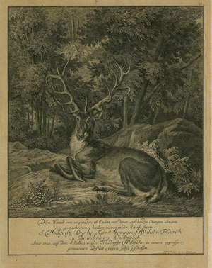 Lot 240, Auction  101, Jagd (Ridinger), Disen Hirsch ...; Anno 1741 ...