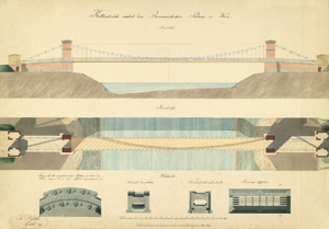 Lot 646, Auction  101, Ringhoffer, Emannuel von, 3 farbig lavierte Orig.-Federzeichnungen mit architektonischen Entwürfen