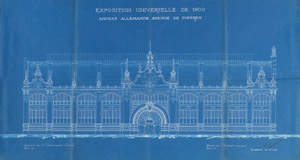 Lot 841a, Auction  101, Weltausstellung 1900, Pavillon d'Allemagne. Orig. Pläne von Henri Fivaz in Lichdruck