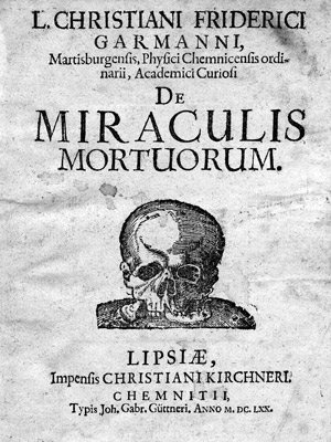 Lot 962, Auction  101, Garmann, Christian Friedrich, De miraculis mortuorum