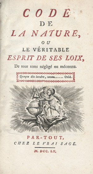 Lot 1014, Auction  101, Morelly, Etienne-Gabriel, Code de la nature,