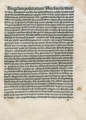 Lot 1252, Auction  101, Leonicenus, Nicolaus, De Plinii et aliorum in medicina erroribus.  Ferrara 1492