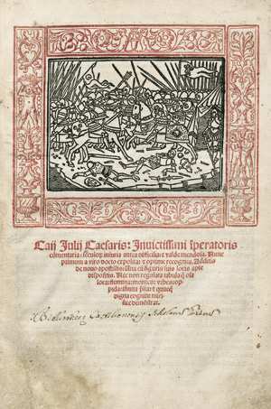 Lot 1303, Auction  101, Caesar, Gaius Julius, Commentaria. L. Panetius Olchinensis Komm. Venedig, de Zannis, 1511