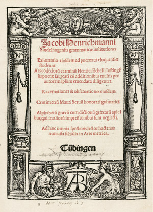 Lot 1319, Auction  101, Henrichmann, Jacob, Grammaticae institutiones 