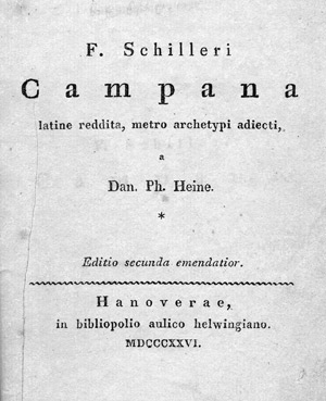 Lot 2189, Auction  101, Heine, Daniel Phillipp, F. Schilleri Campana latine reddita