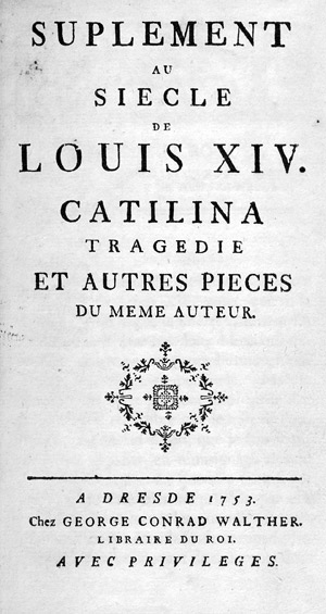 Lot 2254, Auction  101, Voltaire François Marie Arouet de, Suplement au siècle de Louis XIV. 