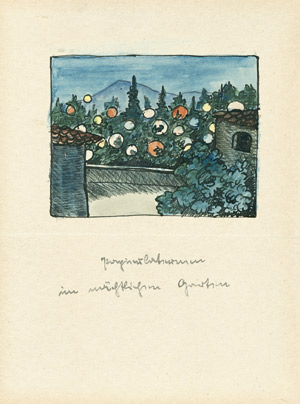 Lot 2547, Auction  101, Hesse, Hermann, Signiertes Gedichttyposkript mit Aquarell