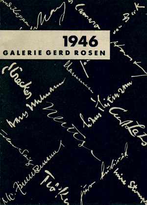 Lot 3622, Auction  101, Rosen, Gerd, 1946. Galerie Gerd Rosen. Berlin