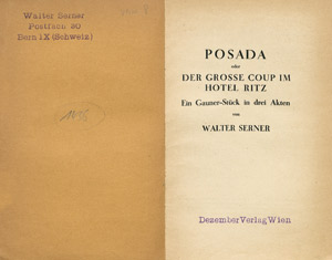 Lot 3686, Auction  101, Serner, Walter, Posada (Widmunsgexemplar)