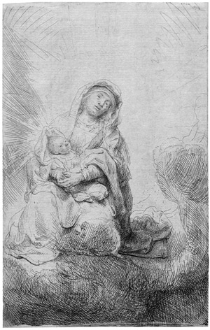 Lot 5215, Auction  101, Rembrandt Harmensz. van Rijn, Maria mit dem Christkinde in den Wolken