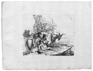 Lot 5431, Auction  101, Tiepolo, Giovanni Battista, Ninfa con piccolo satiro e due capre