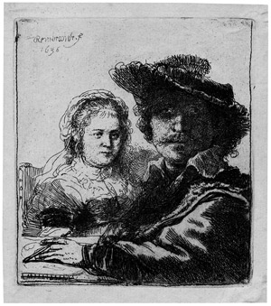 Lot 5746, Auction  101, Rembrandt Harmensz. van Rijn, Selbstbildnis mit Saskia