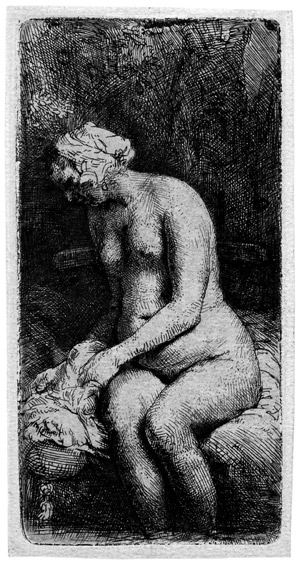 Lot 5754, Auction  101, Rembrandt Harmensz. van Rijn, Sitzende Frau mit den Füßen im Wasser