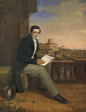 Lot 6108, Auction  101, Französisch, um 1840. Bildnis eines Schriftstellers in der Via Sistina