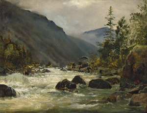 Lot 6134, Auction  101, Zeuthen, Christian Olavius, Norwegische Gebirgslandschaft mit einem Fluß