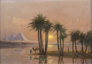 Lot 6156, Auction  101, Adelsköld, Carl, Ansicht der Pyramiden von Gizeh