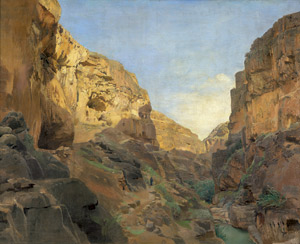 Lot 6164, Auction  101, Bauernfeind, Gustav, Blick in das Flusstal Wadi Kelt (Wadi Qilt)
