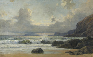 Lot 6179, Auction  101, Enfield, Henry, Abendstimmung an der Felsenküste von Cornwall