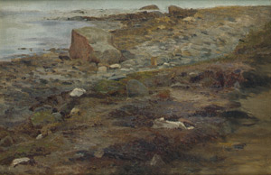 Lot 6185, Auction  101, La Cour, Janus, Studie einer felsigen Küste mit Steinen