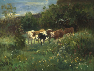 Lot 6209, Auction  101, Röth, Philipp, Rinderherde auf einer Blumenwiese