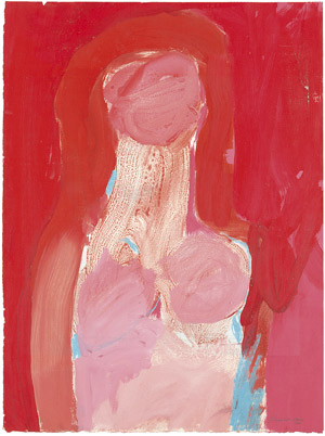 Lot 7369, Auction  101, Shapiro, Shmuel, Weiblicher Akt vor rotem Hintergrund