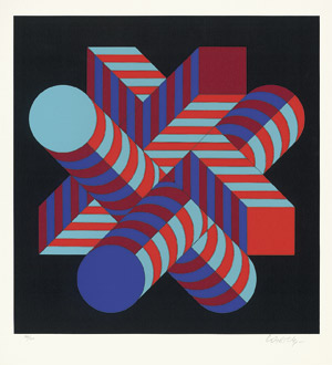 Lot 7410, Auction  101, Vasarely, Victor von, Abstrakte geometrische Komposition