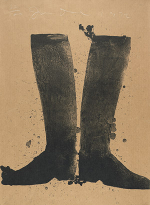 Lot 8083, Auction  101, Dine, Jim, Silhouette black boots on Brown Paper