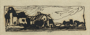 Lot 8178, Auction  101, Hölzel, Adolf, Landschaft mit Kirche und Häusern