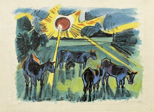 Lot 8281, Auction  101, Pechstein, Hermann Max, Kühe auf der Weide