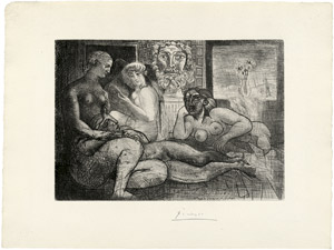 Lot 8287, Auction  101, Picasso, Pablo, Quatre Femmes nue et tête sculptée