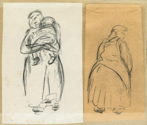 Lot 8385, Auction  101, Zille, Heinrich, Frau mit Kind auf dem Arm. Rückenansicht einer Frau