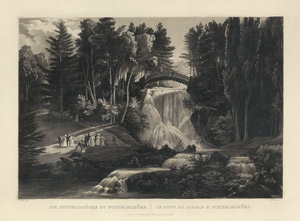 Lot 194, Auction  102, Müller, Friedrich Burghard, Die Teufelsbrücke zu Wilhelmshöhe. Aquatinta. Um 1845