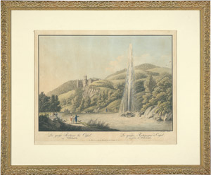 Lot 197, Auction  102, Fontaine bei Cassel auf Wilhelmshöhe, Die große Fontaine bei Cassel. Dresden, A. Lawrence, um 1820