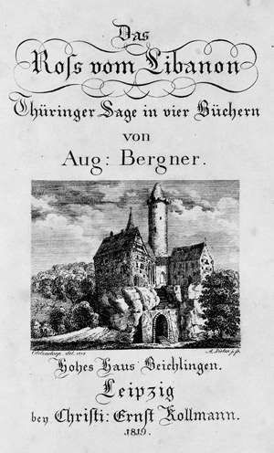 Lot 314, Auction  102, Bergner, August, Das Ross vom Libanon. Thüringer Sage in vier Büchern
