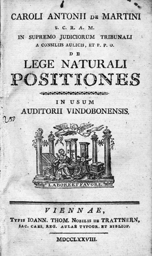 Lot 745, Auction  102, Martini, Karl Anton von, De lege naturali positiones. 