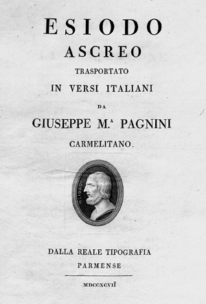 Lot 804, Auction  102, Hesiod, Esiodo Ascreo trasportato in versi italiani. Parma, Bodoni, 1797