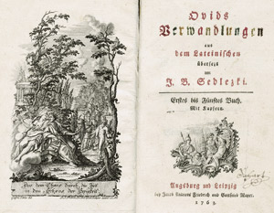 Lot 811, Auction  102, Ovidius Naso, Publius, Verwandlungen aus dem Lateinische von J. B. Sedlezki