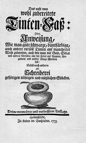 Lot 819, Auction  102, Eisler, Tobias, Das aufs neue wohl zubereitete Tinten-Faß. Helmstädt, Eisler, 1733