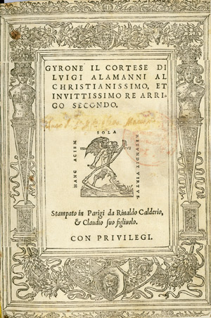 Lot 1067, Auction  102, Alamanni, Luigi, Gyrone il cortese