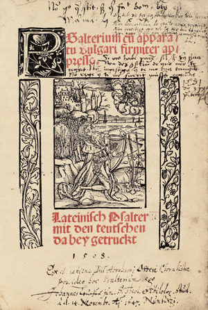 Lot 1151, Auction  102, Psalterium 1508, Lateinisch Psalter mit den teutschen dabey getruckt. 