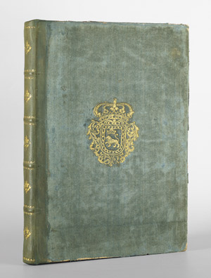 Lot 1729, Auction  102, Einbände, mit Wappensupralibros und Brokatpapiervorsatz. 