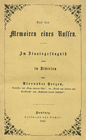 Lot 1856, Auction  102, Herzen, Alexander, Aus den Memoiren eines Russen