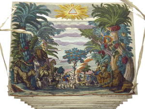 Lot 2224, Auction  102, Engelbrecht, Martin, Adam und Eva im Paradies. Kulissenbild in 7 Kupferstichen