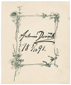 Lot 2542, Auction  102, Dvorak, Antonin, Albumblatt 1891
